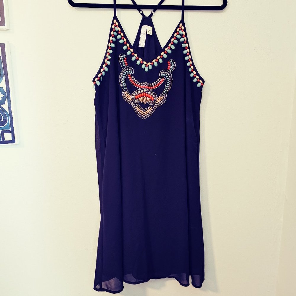 Black Beaded Alya Dress